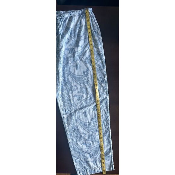 Lauren Ralph Lauren Pajama Set Blue Paisley Cotton Long Sl XL Comfortcore Lounge - Picture 10 of 12